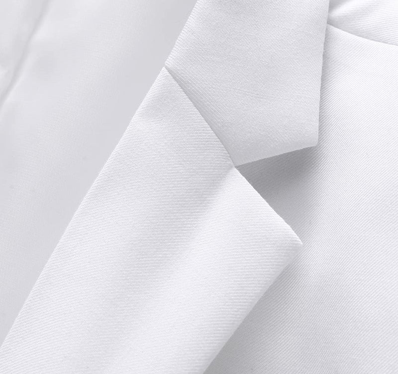UNINUKOO Men's Suit Slim Fit 2 Button 2 Piece Suits for Men Party Formal Dress Solid Tuxedo Blazer Jacket Pants Set US Size 30 White - Image 4